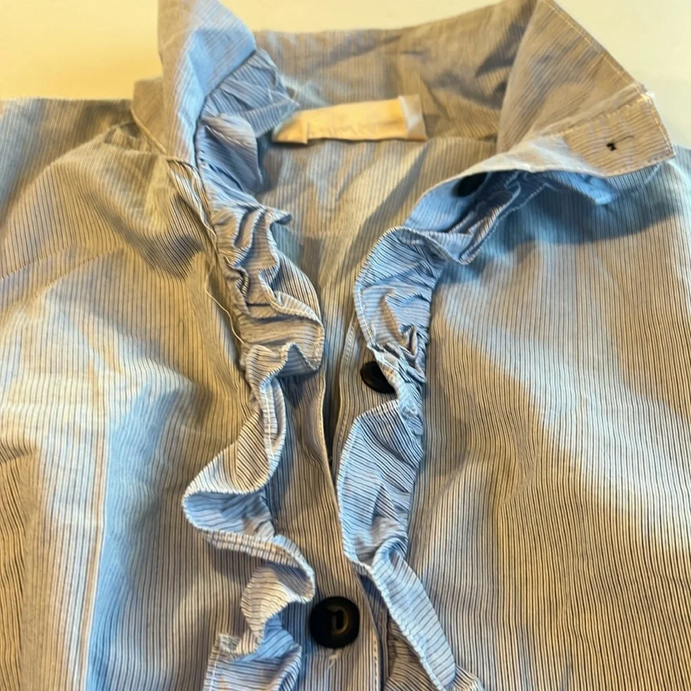 Anthropologie x Blue Bird Shirting Ruffle Shirtdress - Picture 3 of 4